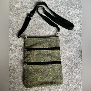 Yijan Aboriginal Crossbody Bag 3 Zipper Canvas Shoulder Adjustable Strap